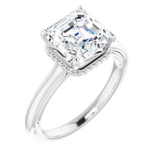 18K White Engagement Ring Mounting
