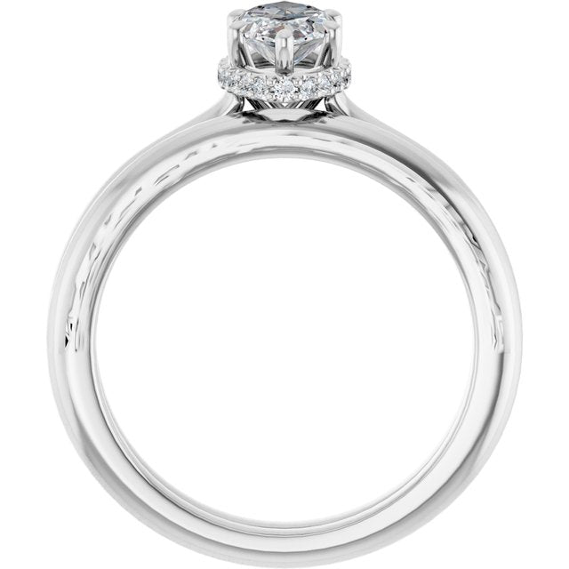18K White Engagement Ring Mounting