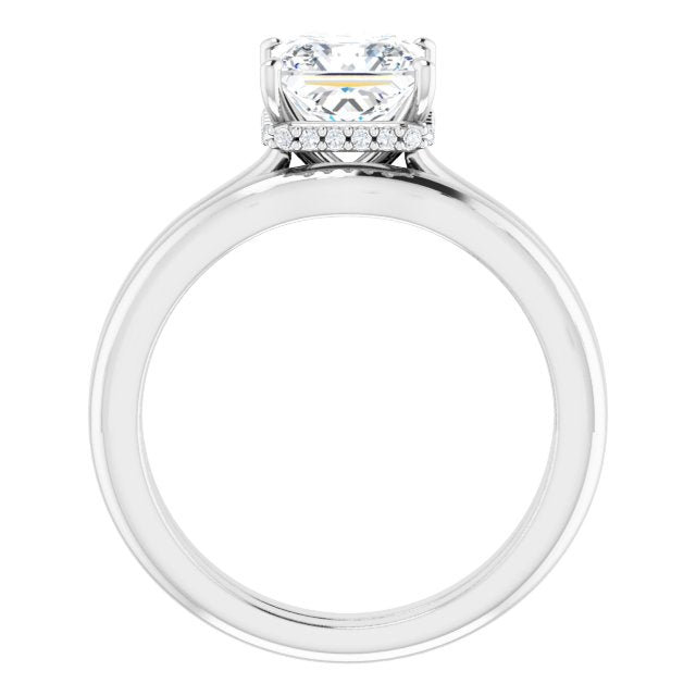 18K White Engagement Ring Mounting