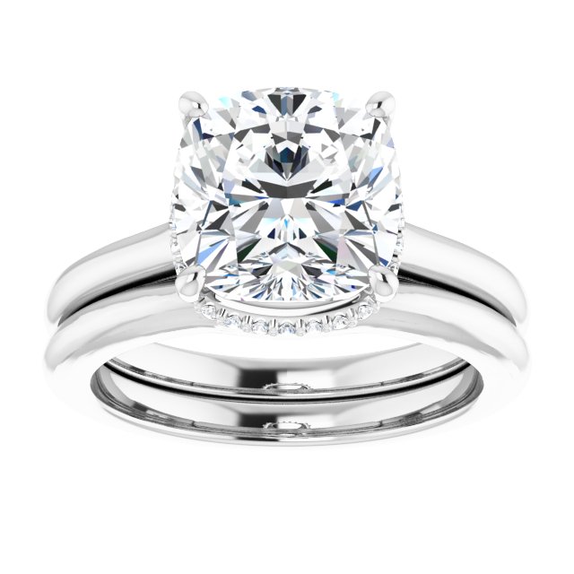 18K White Engagement Ring Mounting