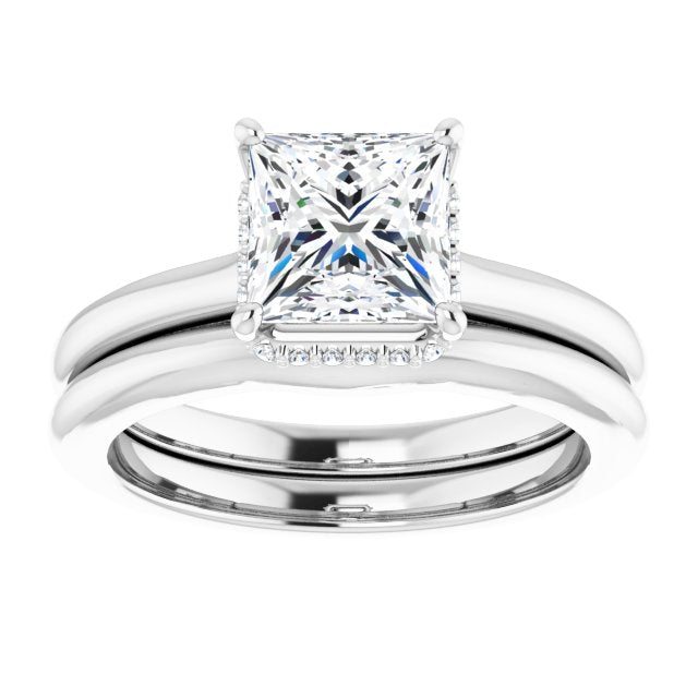 18K White Engagement Ring Mounting