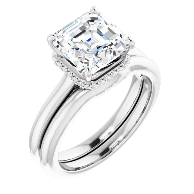 18K White Engagement Ring Mounting