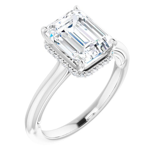 18K White Engagement Ring Mounting