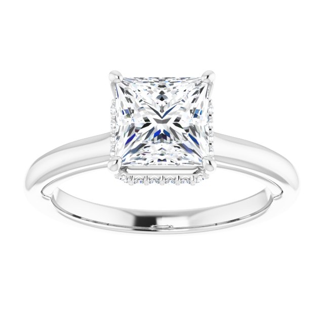 18K White Engagement Ring Mounting