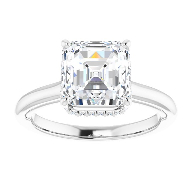 18K White Engagement Ring Mounting