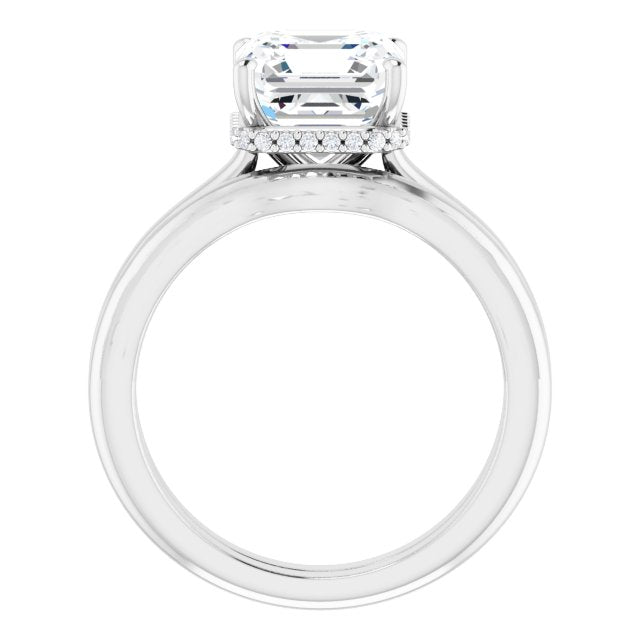 18K White Engagement Ring Mounting