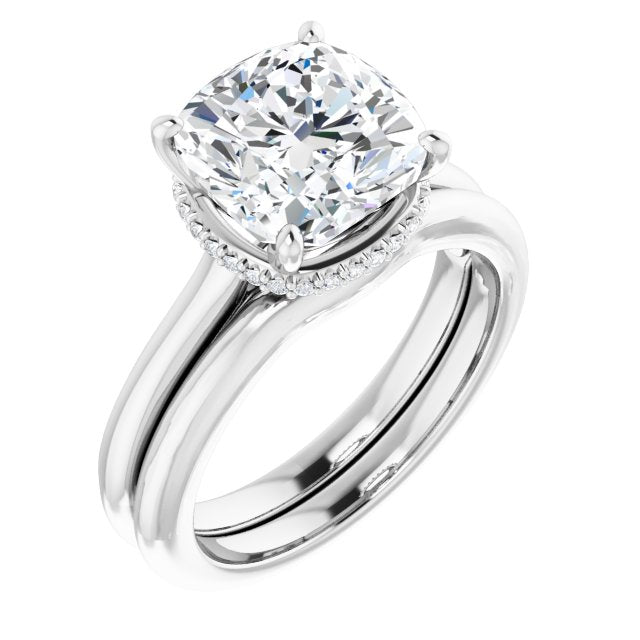 18K White Engagement Ring Mounting