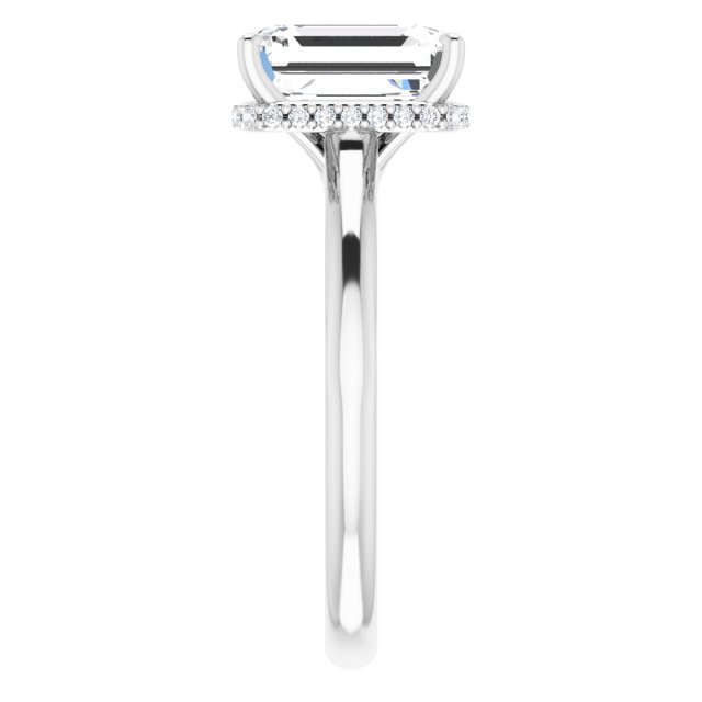 18K White Engagement Ring Mounting