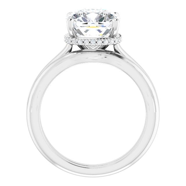18K White Engagement Ring Mounting