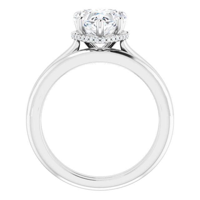18K White Engagement Ring Mounting