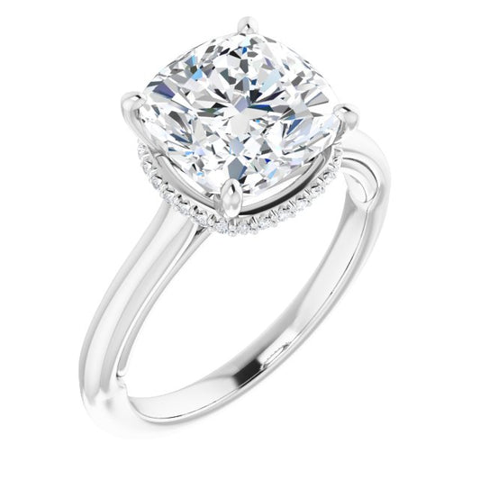 18K White Engagement Ring Mounting