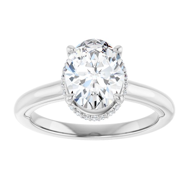 18K White Engagement Ring Mounting