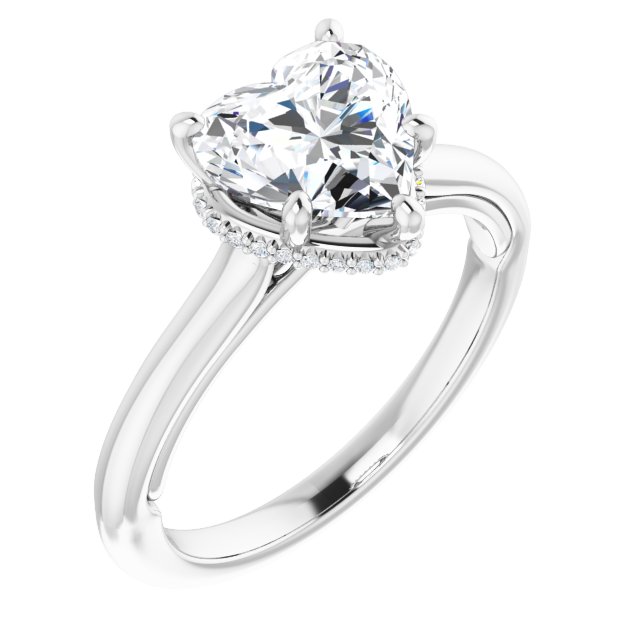 18K White Engagement Ring Mounting