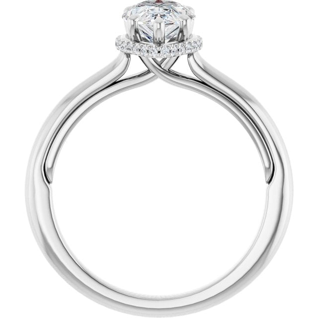 18K White Engagement Ring Mounting