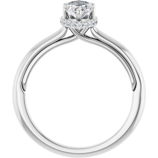 18K White Engagement Ring Mounting