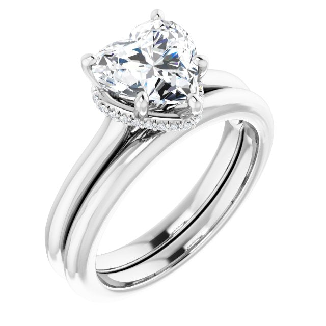 18K White Engagement Ring Mounting