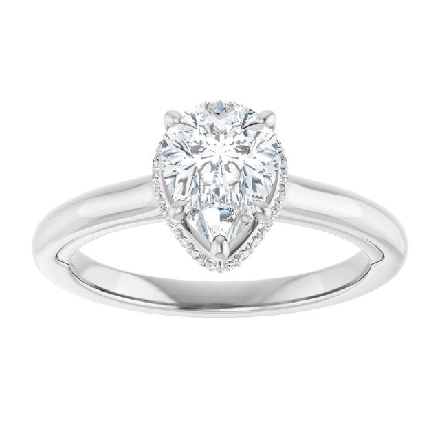 18K White Engagement Ring Mounting