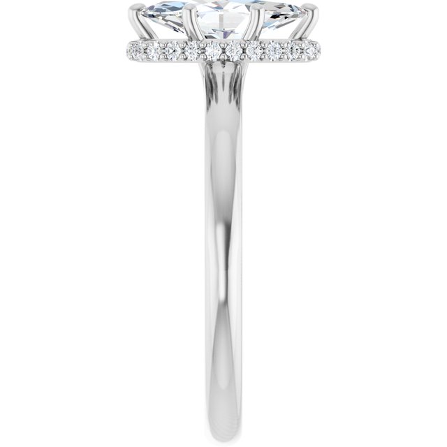 18K White Engagement Ring Mounting