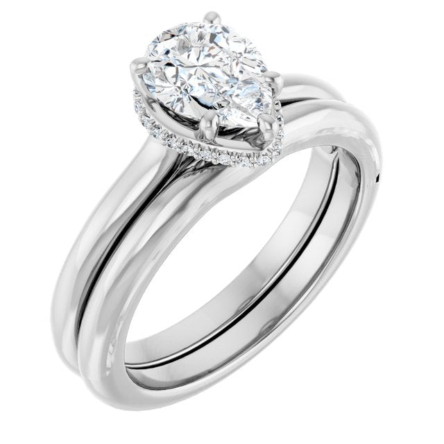 18K White Engagement Ring Mounting