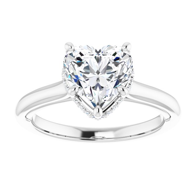 18K White Engagement Ring Mounting