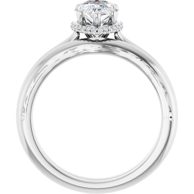 18K White Engagement Ring Mounting