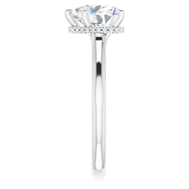 18K White Engagement Ring Mounting