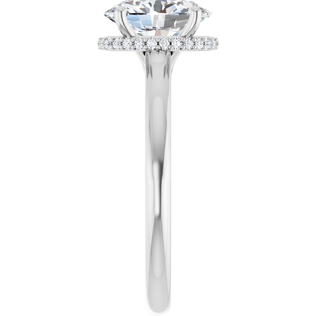 18K White Engagement Ring Mounting