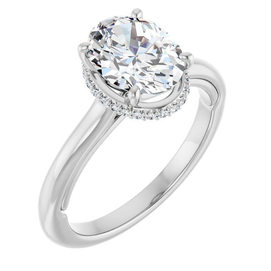 18K White Engagement Ring Mounting