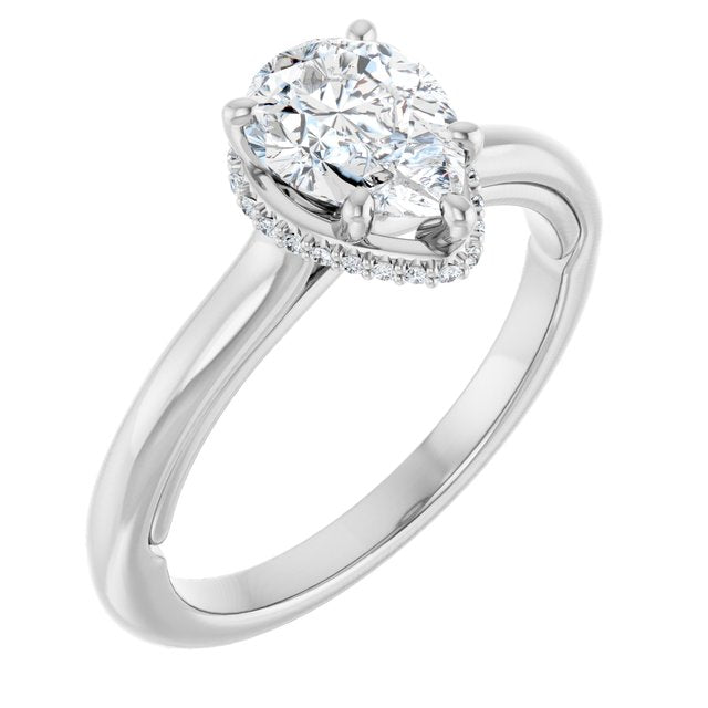 18K White Engagement Ring Mounting