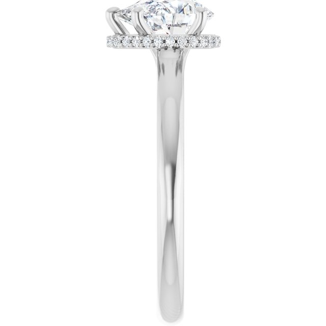 18K White Engagement Ring Mounting