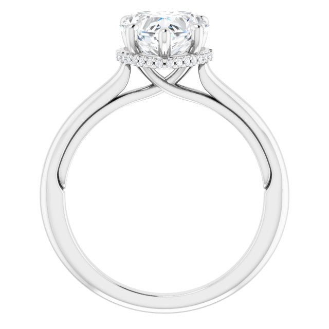 18K White Engagement Ring Mounting