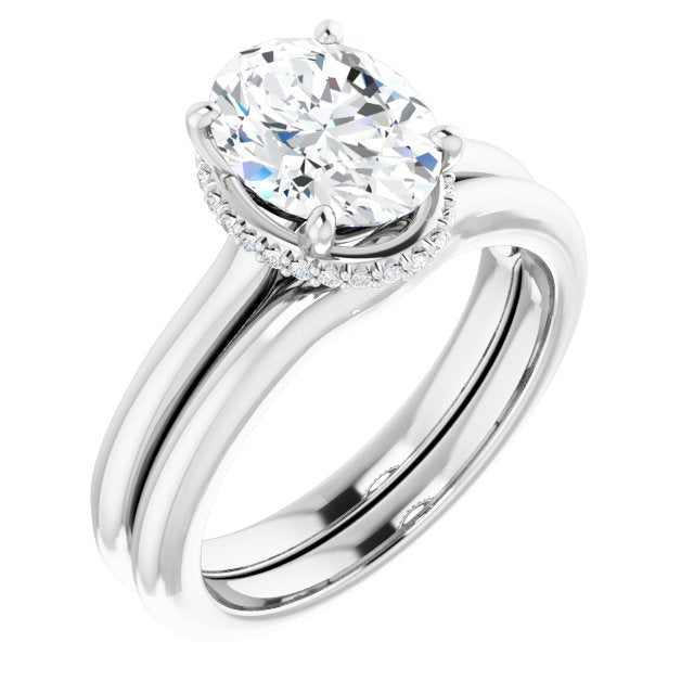 18K White Engagement Ring Mounting
