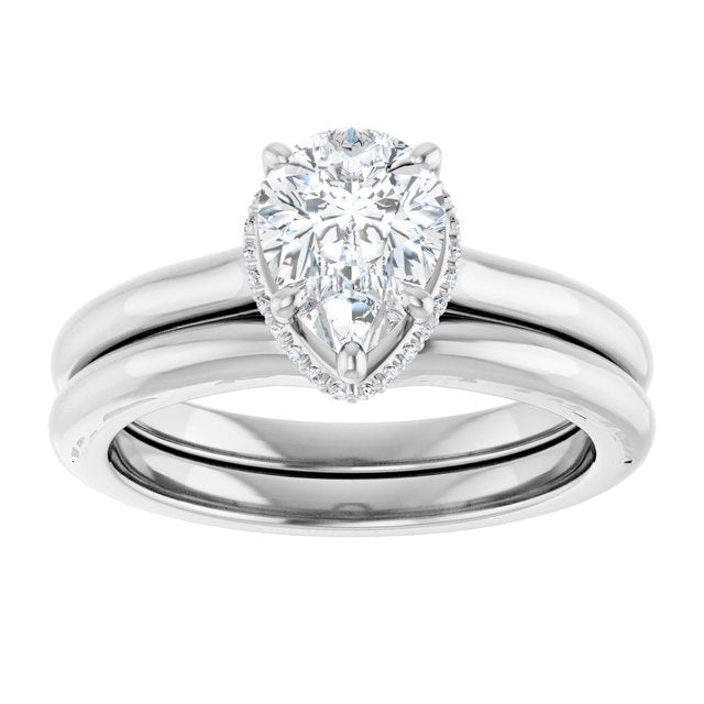 18K White Engagement Ring Mounting