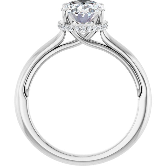 18K White Engagement Ring Mounting