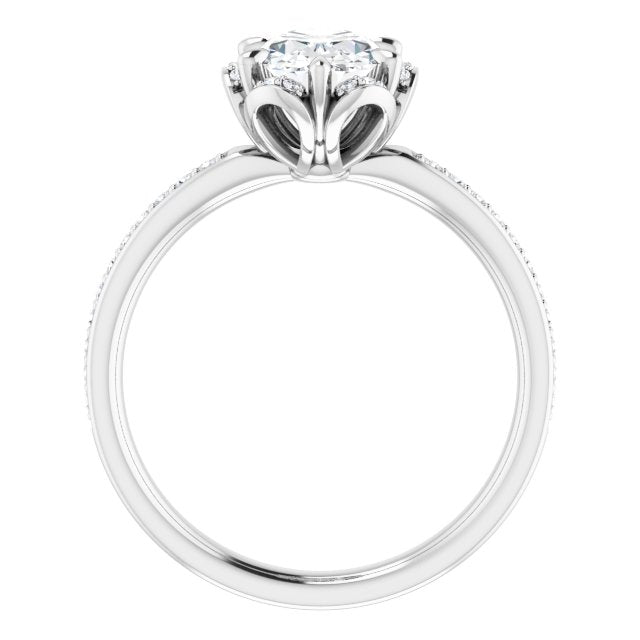 18K White Engagement Ring Mounting