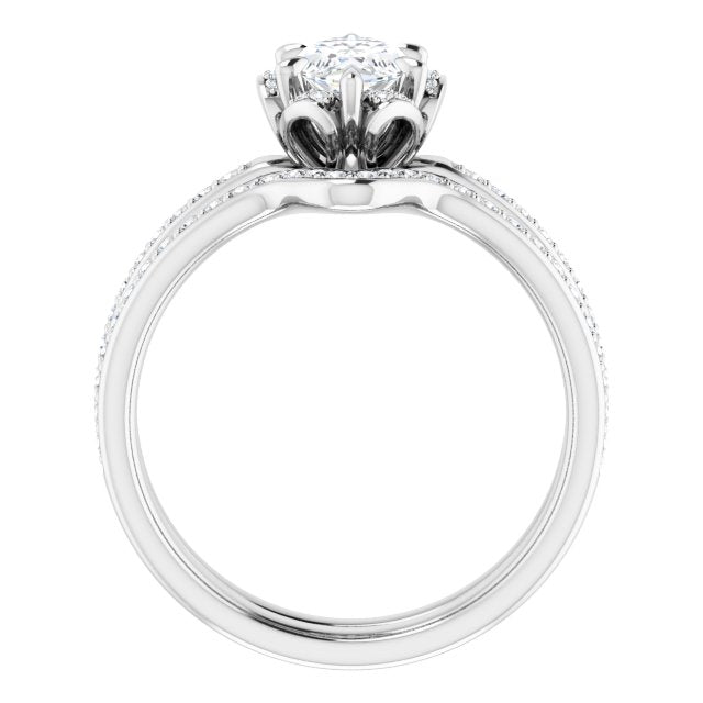 18K White Engagement Ring Mounting