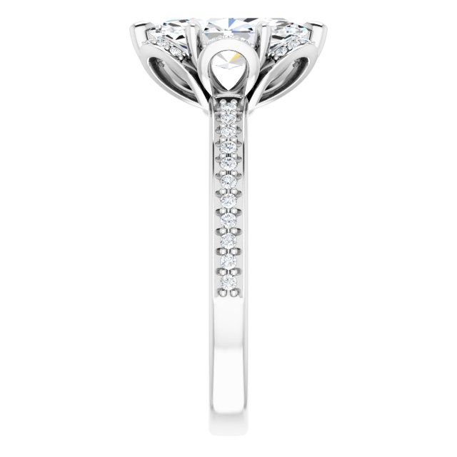 18K White Engagement Ring Mounting