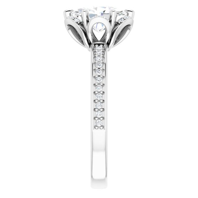 18K White Engagement Ring Mounting