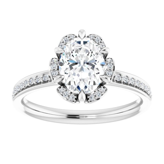 18K White Engagement Ring Mounting