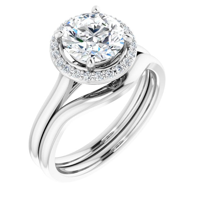 18K White Engagement Ring Mounting