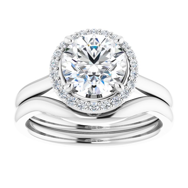 18K White Engagement Ring Mounting