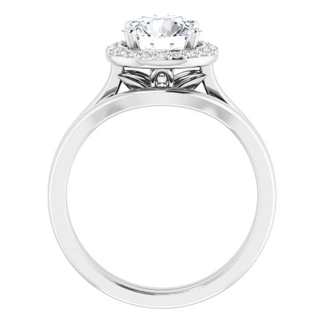 18K White Engagement Ring Mounting