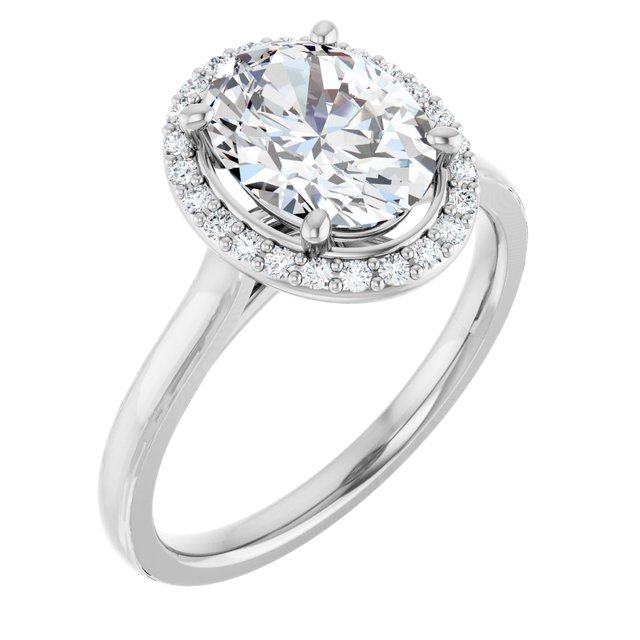 18K White Engagement Ring Mounting