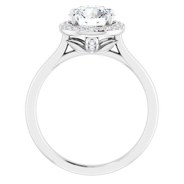 18K White Engagement Ring Mounting