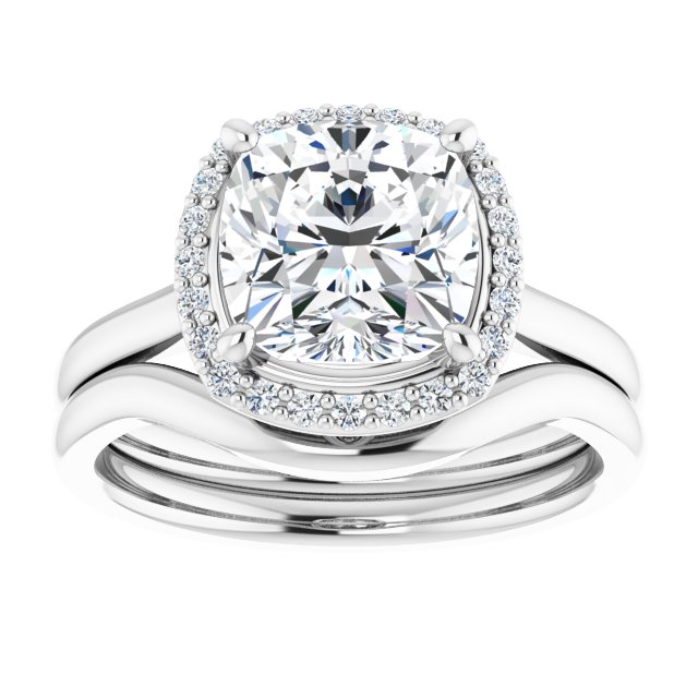 18K White Engagement Ring Mounting