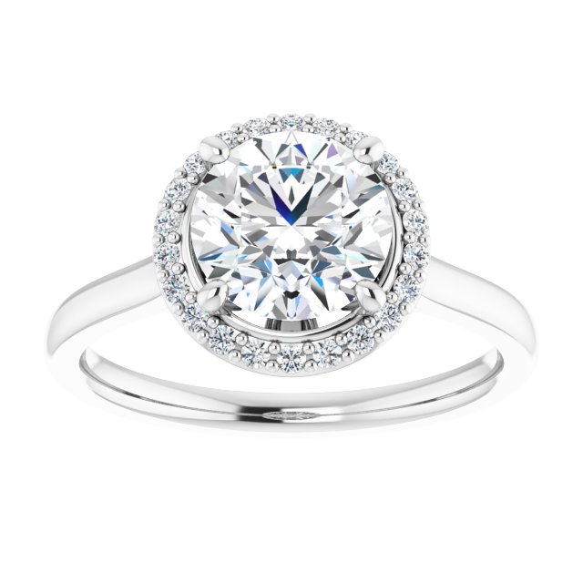 18K White Engagement Ring Mounting