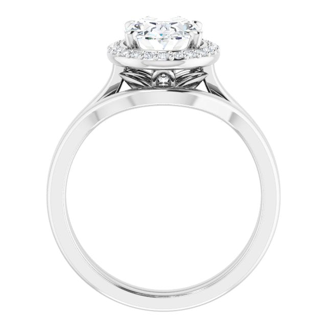 18K White Engagement Ring Mounting