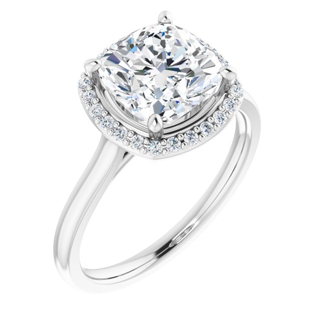 18K White Engagement Ring Mounting