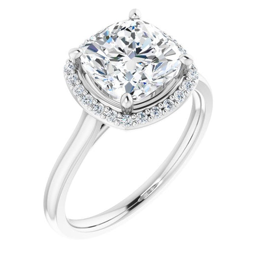 18K White Engagement Ring Mounting