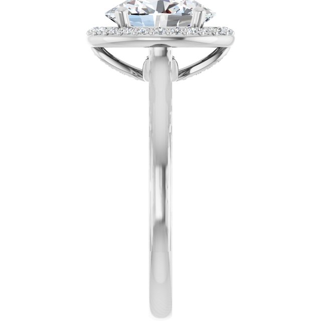 18K White Engagement Ring Mounting